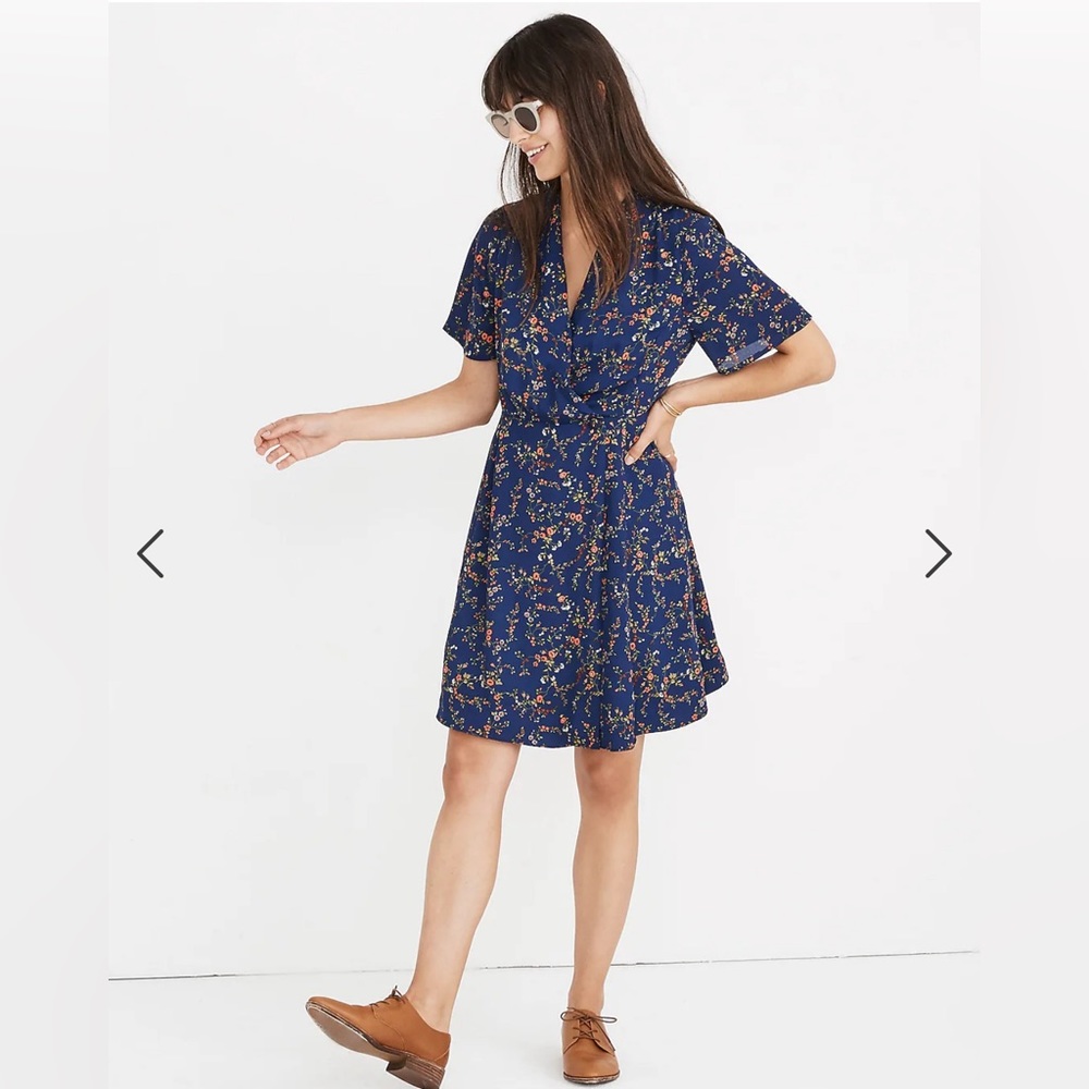Madewell Amaranth Wrap Dress in Moonless Floral